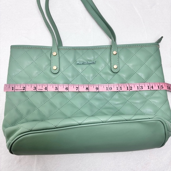 Montana West Quilted Handbag‎ Leather Tote Purse Shoulder Bag Large Satchel Hobo - Picture 8 of 13